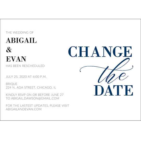 Change The Date Postponement Cards
